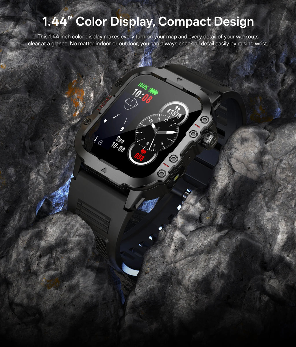 2026 New Military Smart Watch Men IP67 3ATM Outdoor