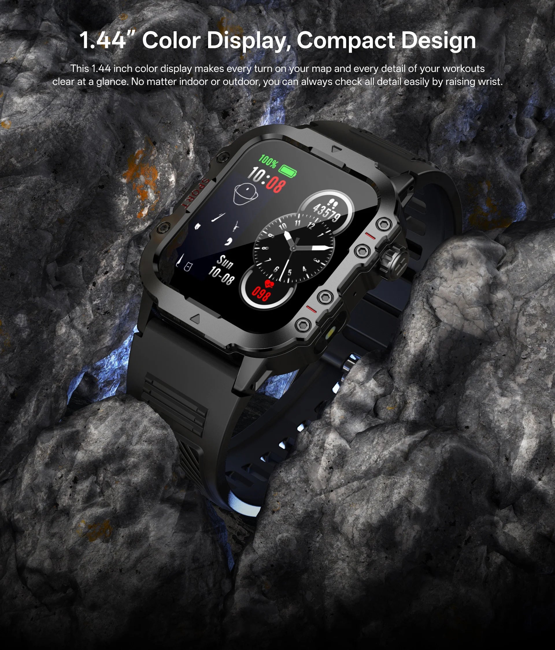 2026 New Military Smart Watch Men IP67 3ATM Outdoor
