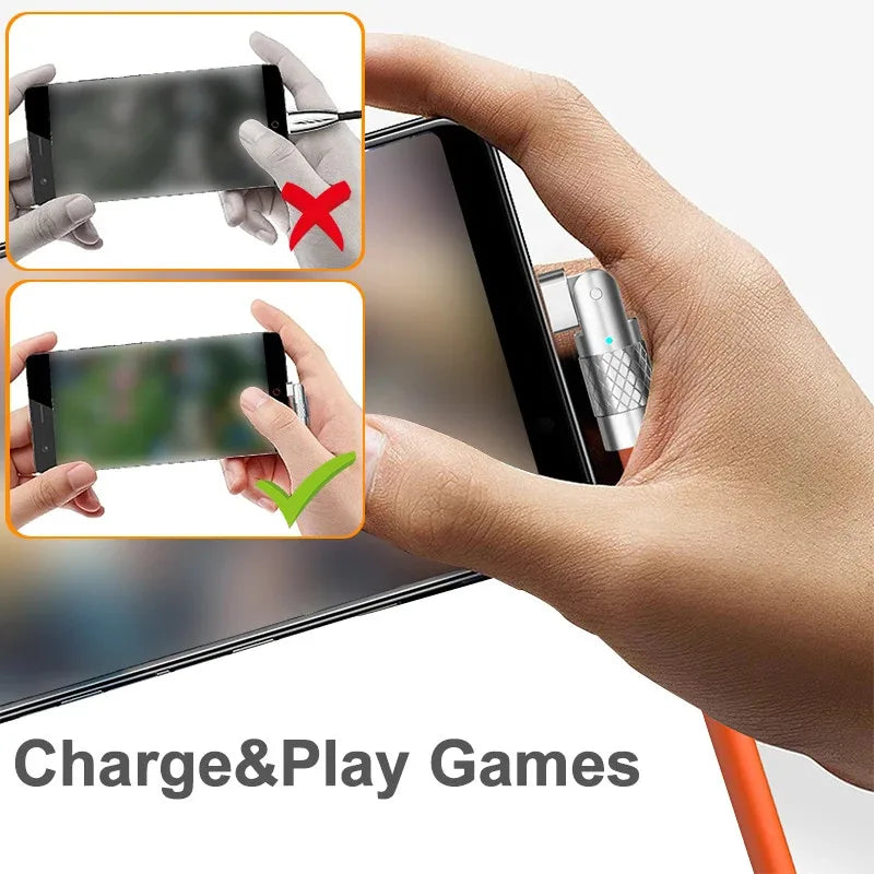 120W 7A USB C Fast Charging Cable 180 Degree Rotating Elbow