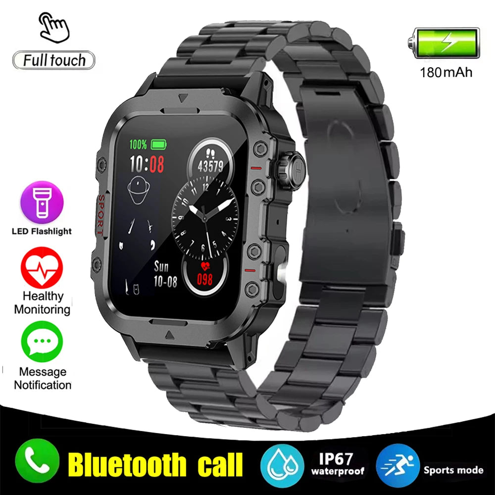 2026 New Military Smart Watch Men IP67 3ATM Outdoor